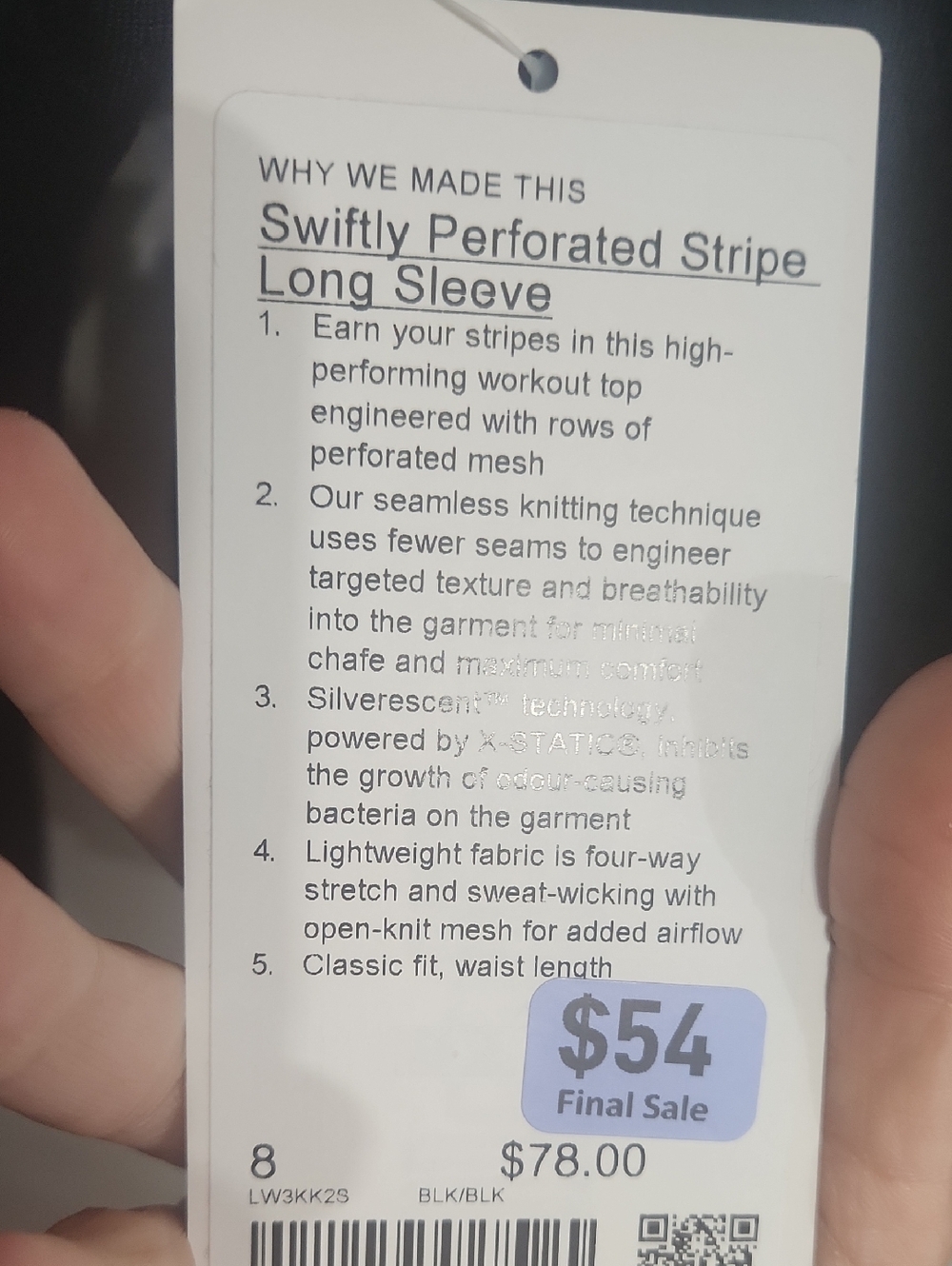Lululemon Swiftly Perforated Stripe Long Sleeve NWT - Picture 5 of 5